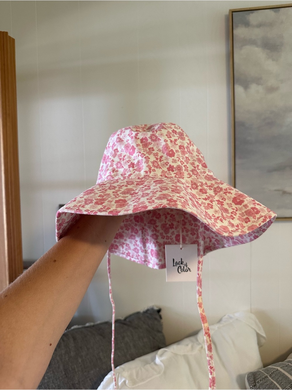 Lack Of Color Pink Floral Wide-Brim Sun Hat